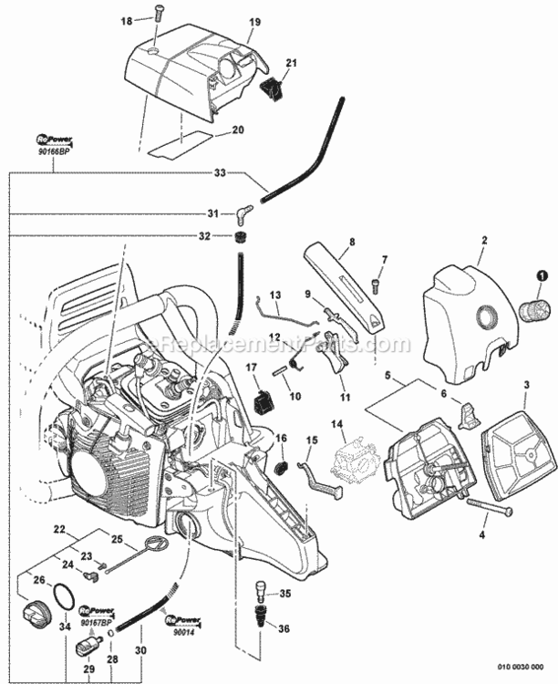 Intake_Throttle_Control_Fuel_System Diagram and Parts List for CS-620PW C27013001001 - C27013999999 Echo Chainsaw