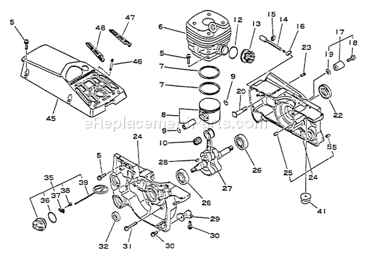 Page C Diagram and Parts List for CS-6700 001001 - 023377 Echo Chainsaw
