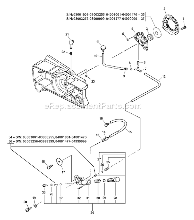 Page A Diagram and Parts List for CS-670 03001001 - 03999999 Echo Chainsaw