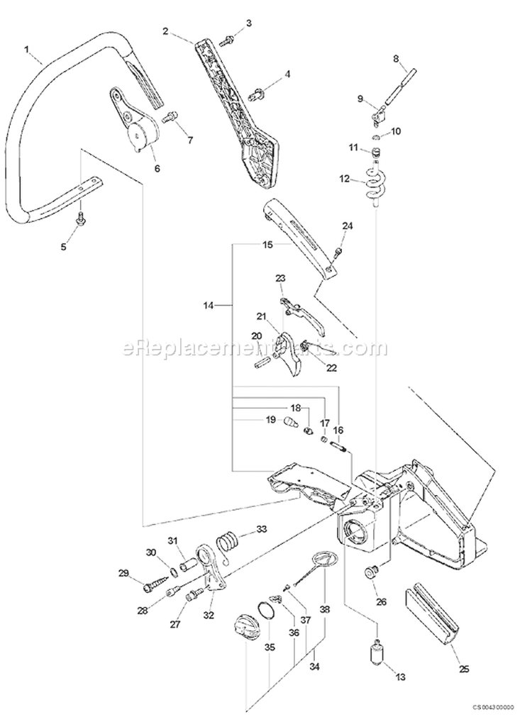 Page F Diagram and Parts List for CS-670 03001001 - 03999999 Echo Chainsaw