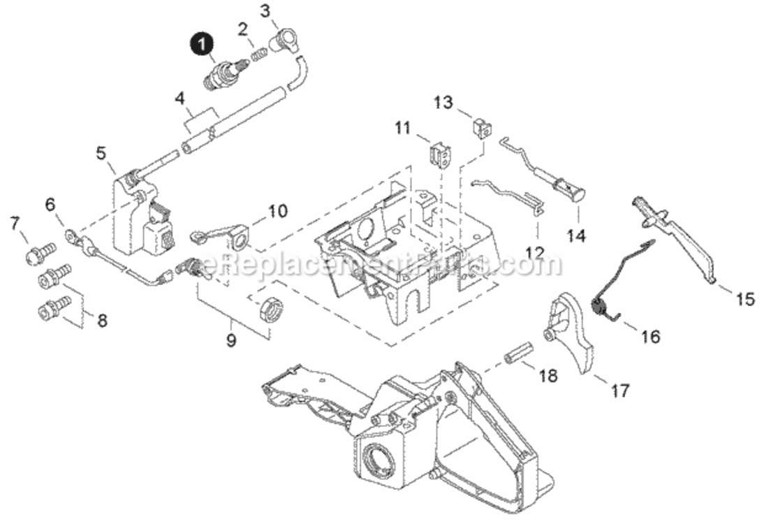 Ignition_Throttle_Control Diagram and Parts List for CS-680S C47620001001 - C47620999999 Echo Chainsaw