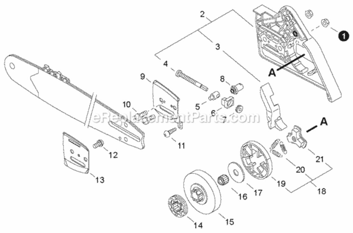 Sprocket_Guard_Clutch Diagram and Parts List for CS-680S C47620001001 - C47620999999 Echo Chainsaw