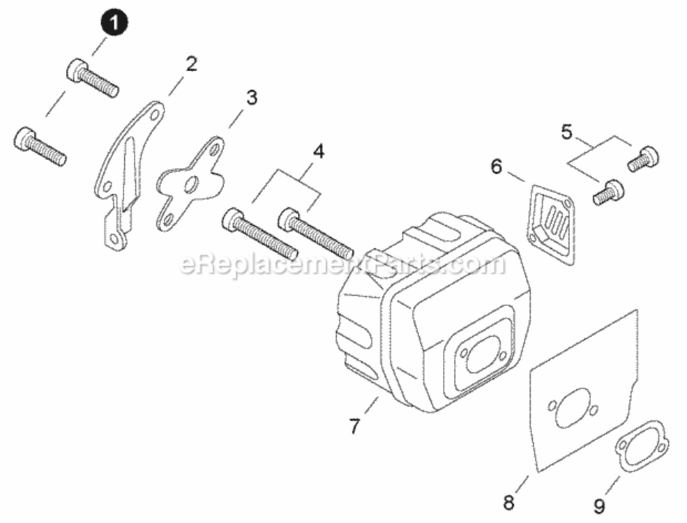 Exhaust Diagram and Parts List for CS-680S C47620001001 - C47620999999 Echo Chainsaw