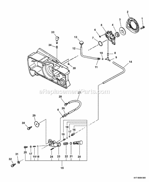 Auto-Oiler Diagram and Parts List for CS-680 C03203001001 - C03203999999 Echo Chainsaw