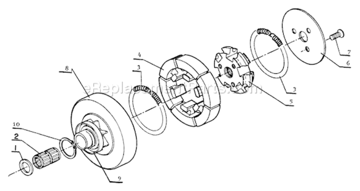 Clutch Diagram and Parts List for CS-701SVL  Echo Chainsaw