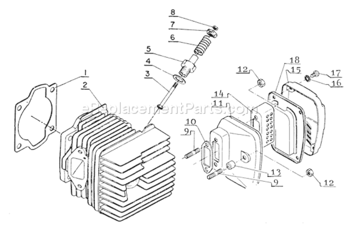 Cylinder_Muffler Diagram and Parts List for CS-701SVL  Echo Chainsaw