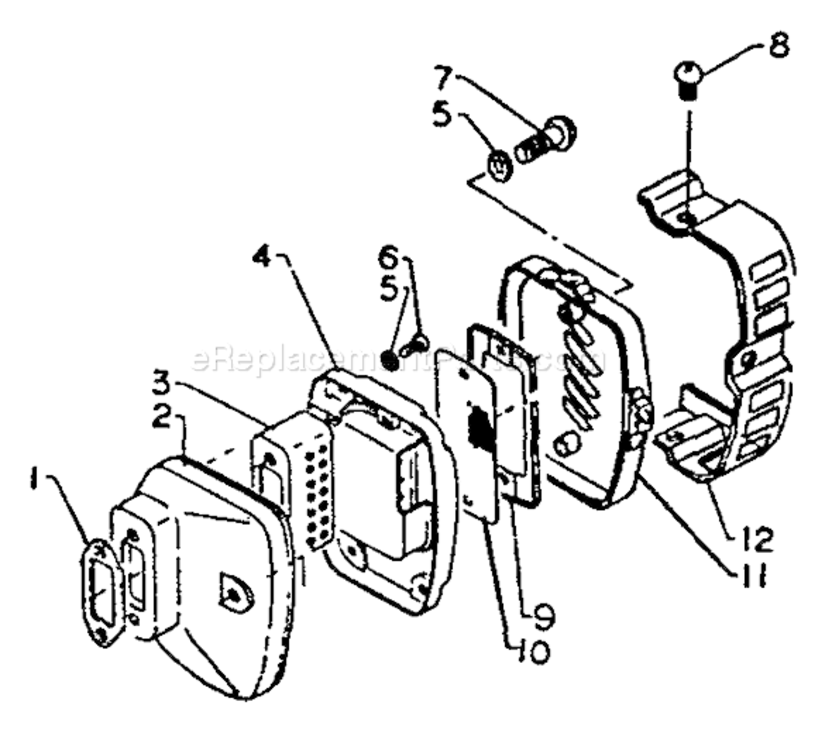 Spark_Arrester_Muffler_(Optional) Diagram and Parts List for CS-702VL  Echo Chainsaw