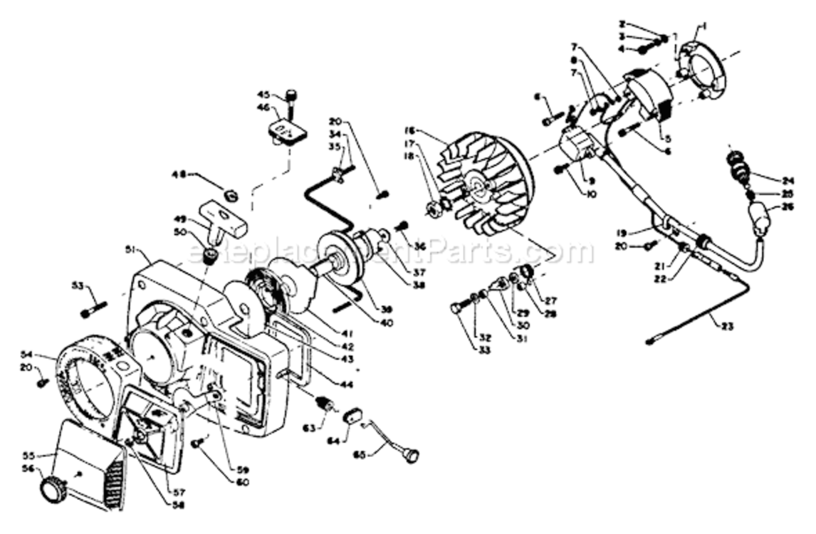 Air_Cleaner_Ignition_Starter Diagram and Parts List for CS-750EVL  Echo Chainsaw