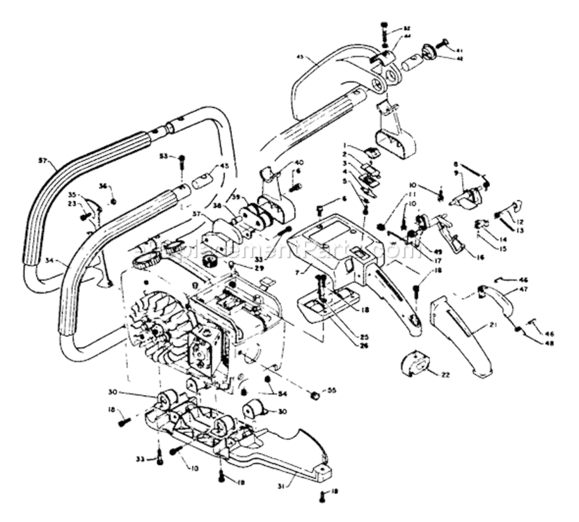 Handles Diagram and Parts List for CS-750EVL  Echo Chainsaw