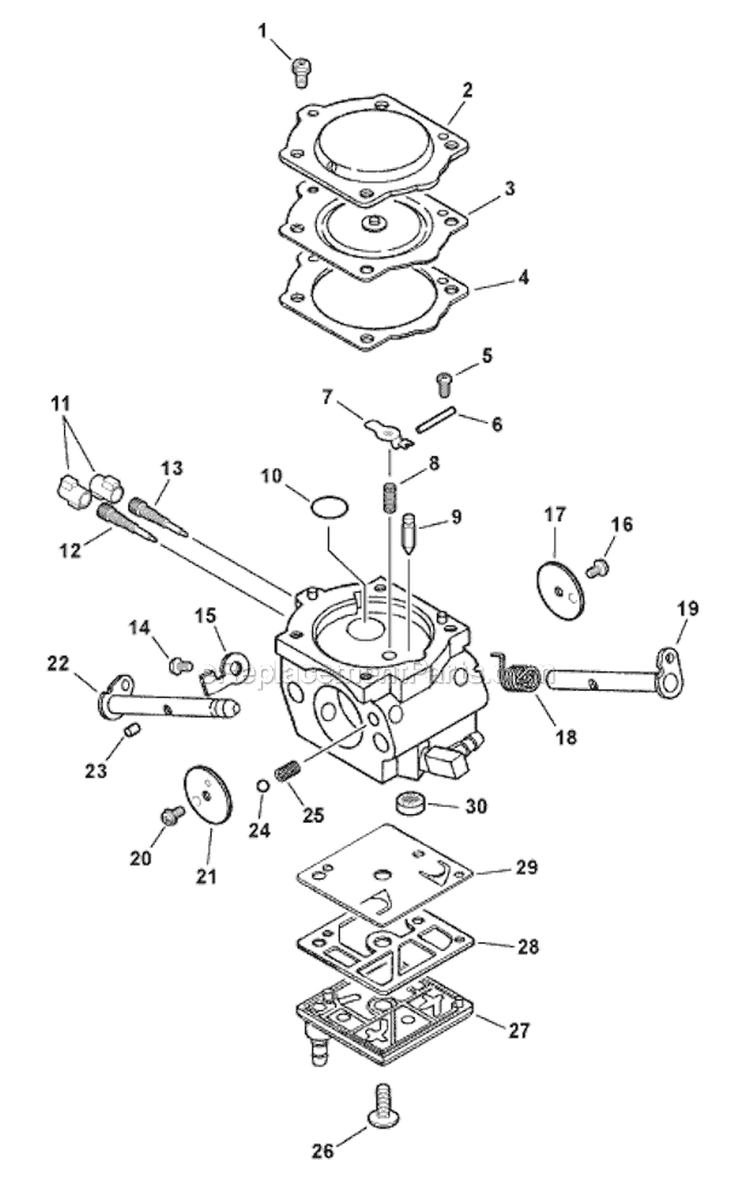 Page B Diagram and Parts List for CS-8000  Echo Chainsaw