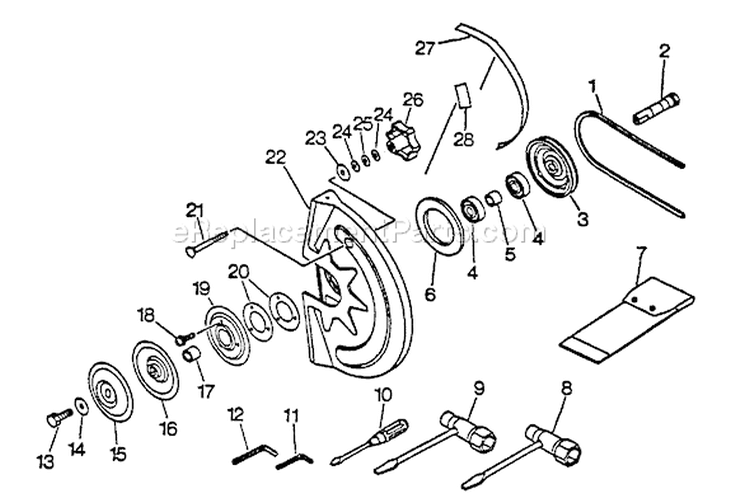 Page D Diagram and Parts List for CSG-6700 001001 - 002600 Echo Chop Saw