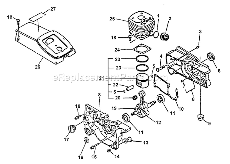 Page E Diagram and Parts List for CSG-6700 001001 - 002600 Echo Chop Saw