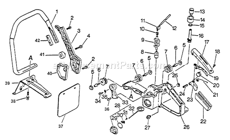 Page F Diagram and Parts List for CSG-6700 001001 - 002600 Echo Chop Saw