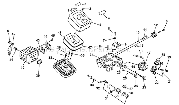 Page G Diagram and Parts List for CSG-6700 001001 - 002600 Echo Chop Saw