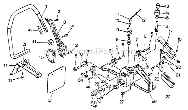 Page E Diagram and Parts List for CSG-6700 002601 - 005530 Echo Chop Saw