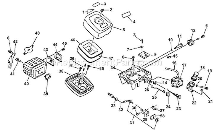 Page F Diagram and Parts List for CSG-6700 002601 - 005530 Echo Chop Saw
