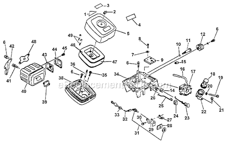 Page F Diagram and Parts List for CSG-6700 After S/N 005531 Echo Chop Saw
