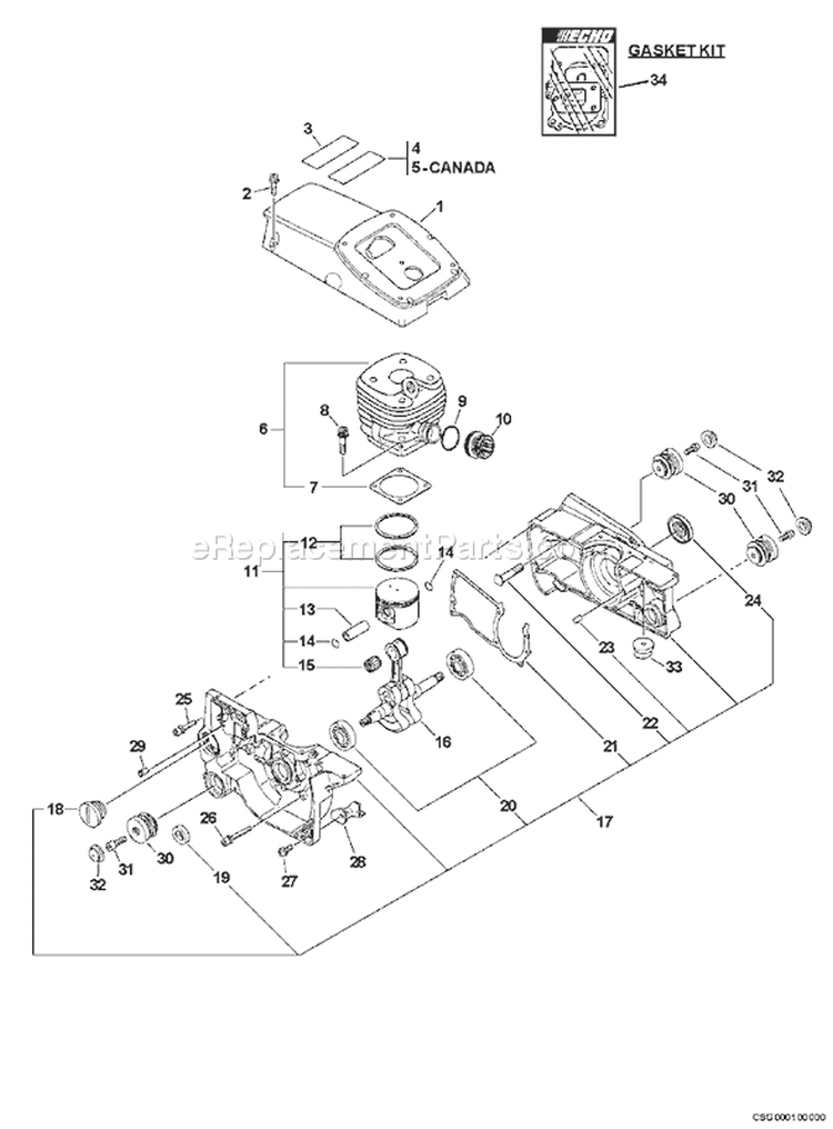 Page C Diagram and Parts List for CSG-670 001001 - 999999 Echo Chop Saw
