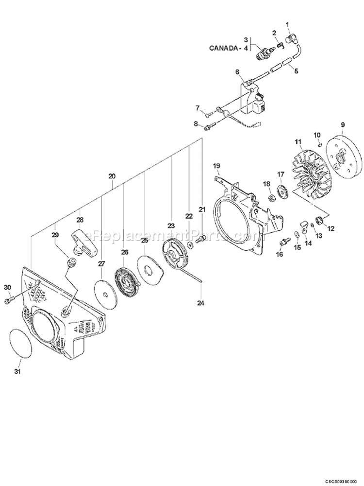 Page E Diagram and Parts List for CSG-670 001001 - 999999 Echo Chop Saw