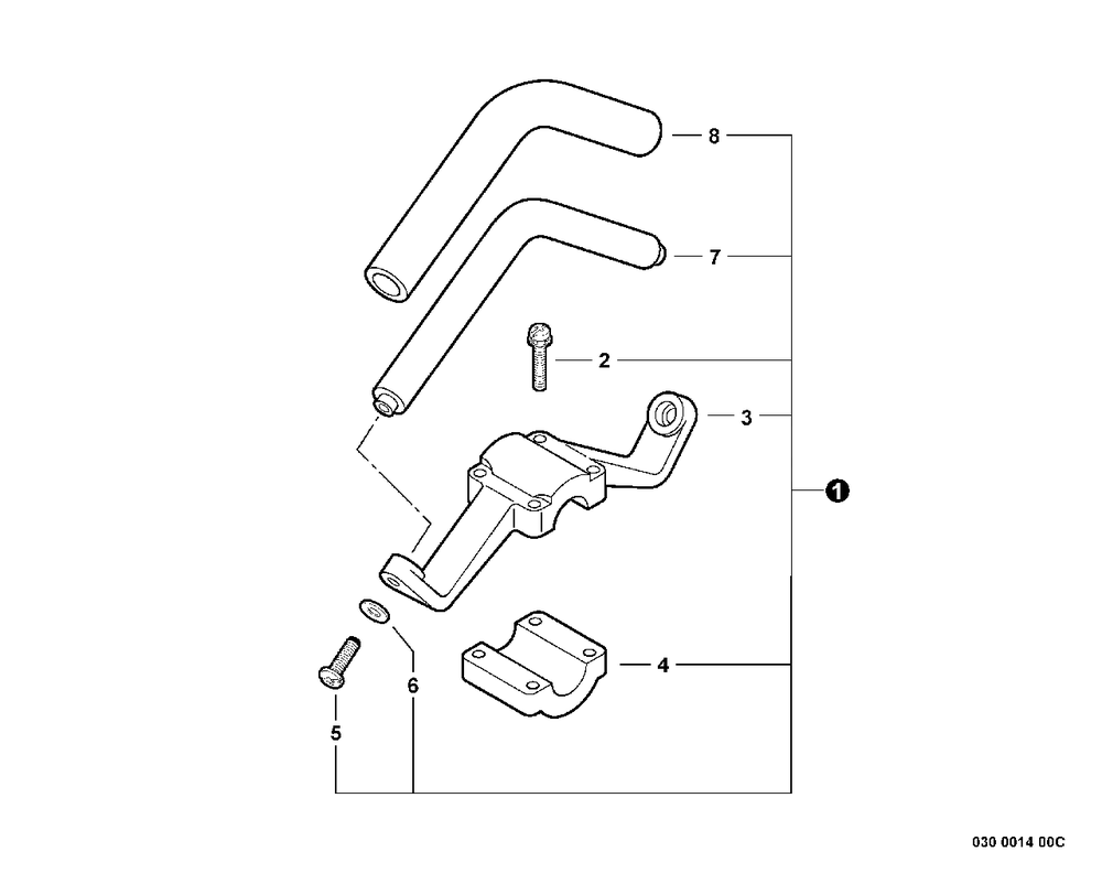 Front Handle Diagram and Parts List for SRM-230 S73112127552 - S73112328927 Echo Trimmer