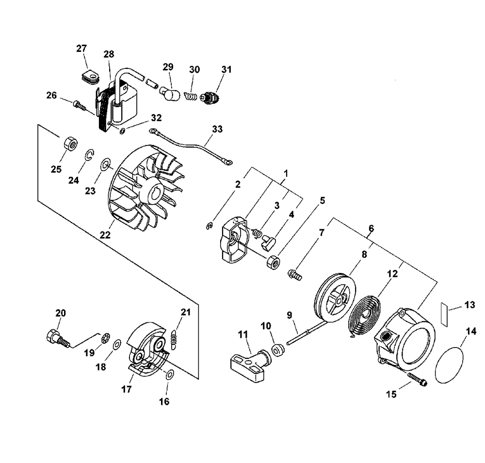 Starter, Ignition Diagram and Parts List for SHP-800 500005065 - 500999999 Echo Sprayer