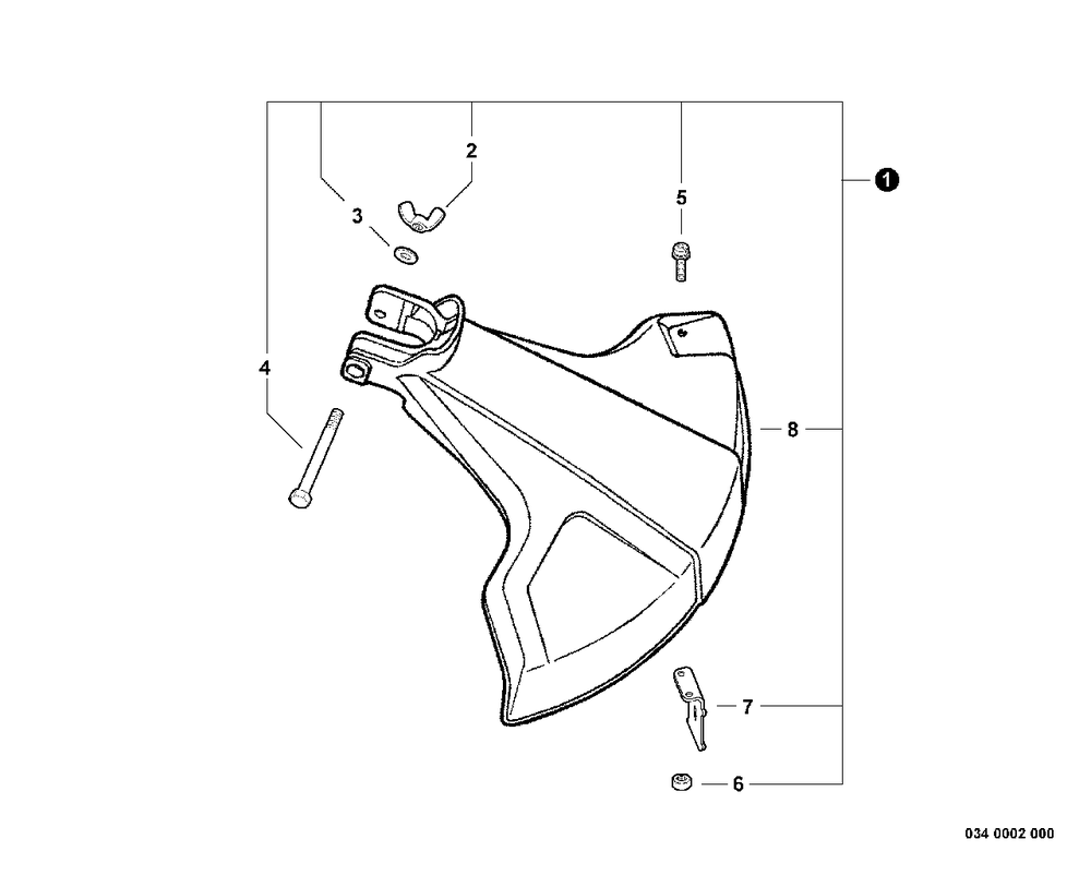 Debris Shield - Plastic Diagram and Parts List for GT-201 06001001 - 06999999 Echo Trimmer