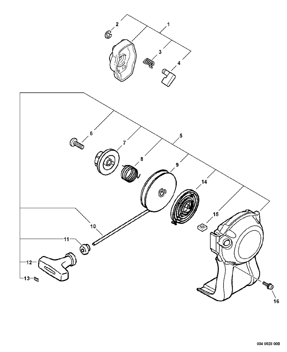 Starter -- I-30 Diagram and Parts List for SRM-251 08001001 - 08999999 Echo Trimmer