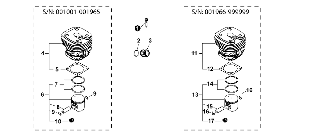 Cylinder Diagram and Parts List for QV-8000 (Type 1E)(C90303001001 - C90303999999) Echo Chainsaw