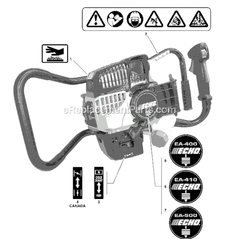 Page N Diagram and Parts List for EA-500 03001001 - 03001668 Echo Auger