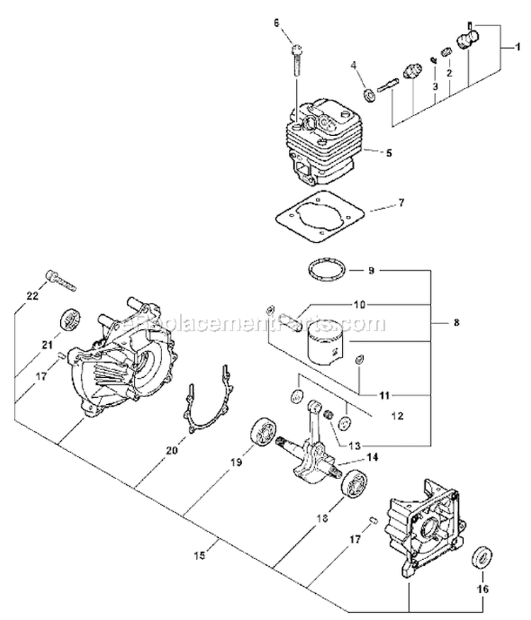 Page E Diagram and Parts List for EA-500 03001001 - 03001668 Echo Auger