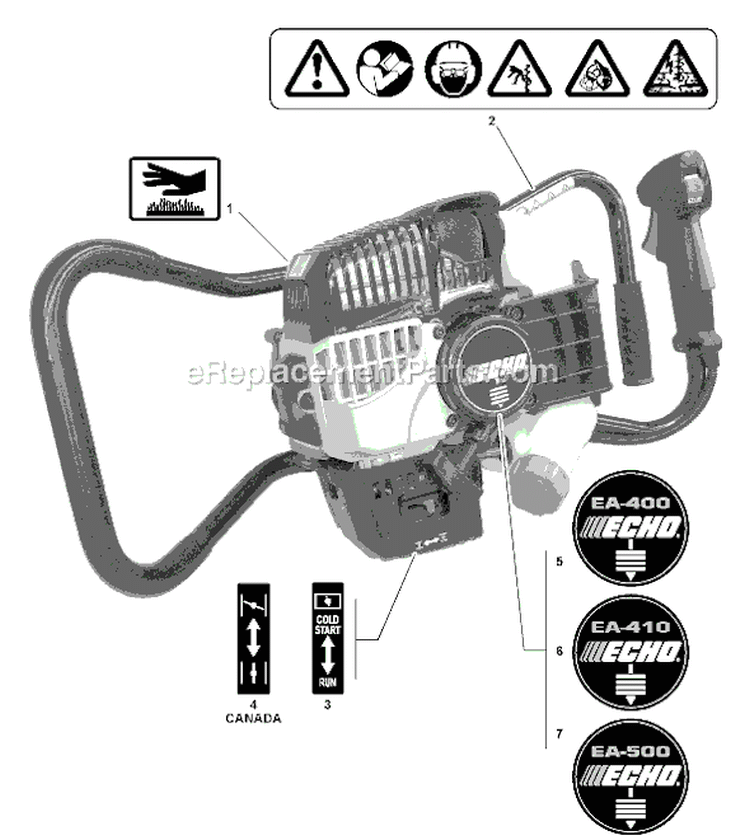 Page N Diagram and Parts List for EA-500 03001669 - 03999999 Echo Auger