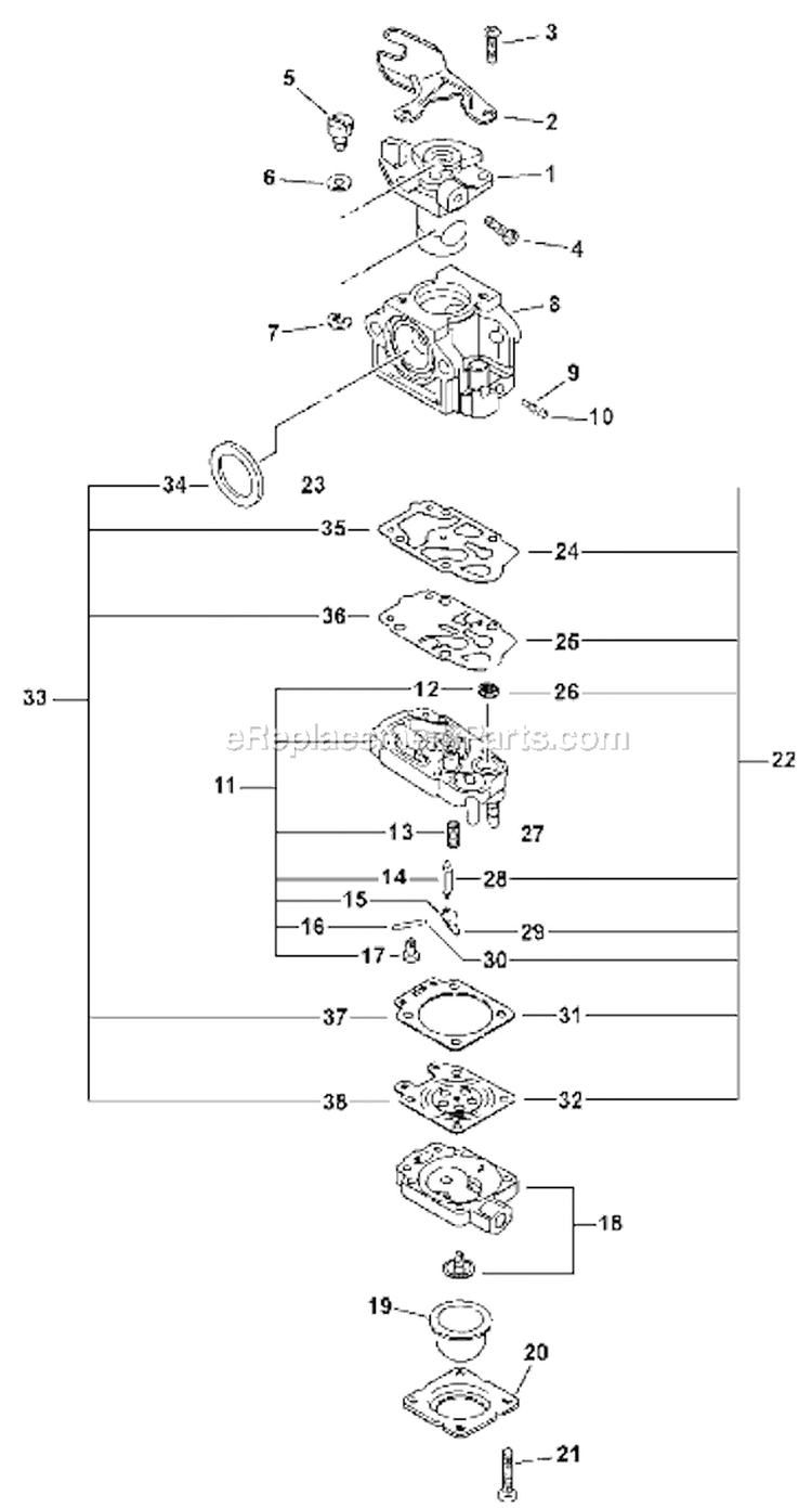 Page B Diagram and Parts List for EA-500 03001669 - 03999999 Echo Auger