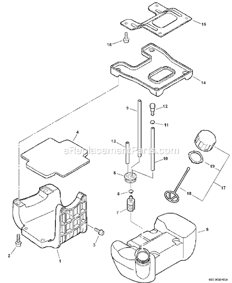 Page H Diagram and Parts List for EA-500 03001669 - 03999999 Echo Auger
