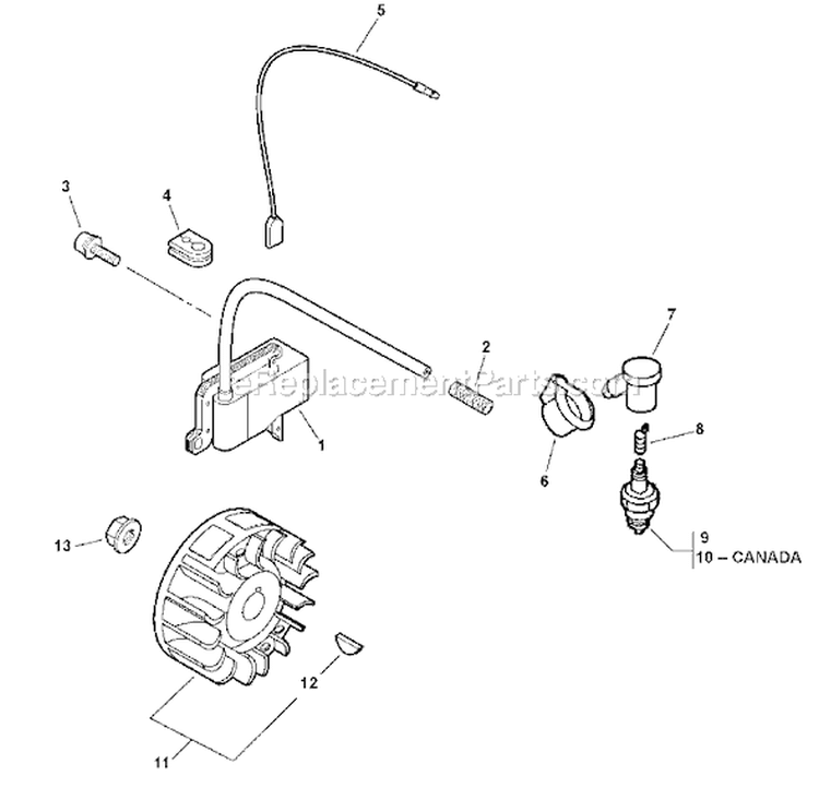 Page J Diagram and Parts List for EA-500 04001001 - 04001146 Echo Auger