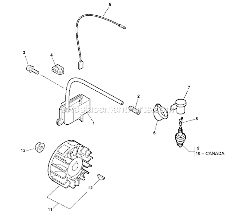 Page J Diagram and Parts List for EA-500 04001147 - 04999999 Echo Auger
