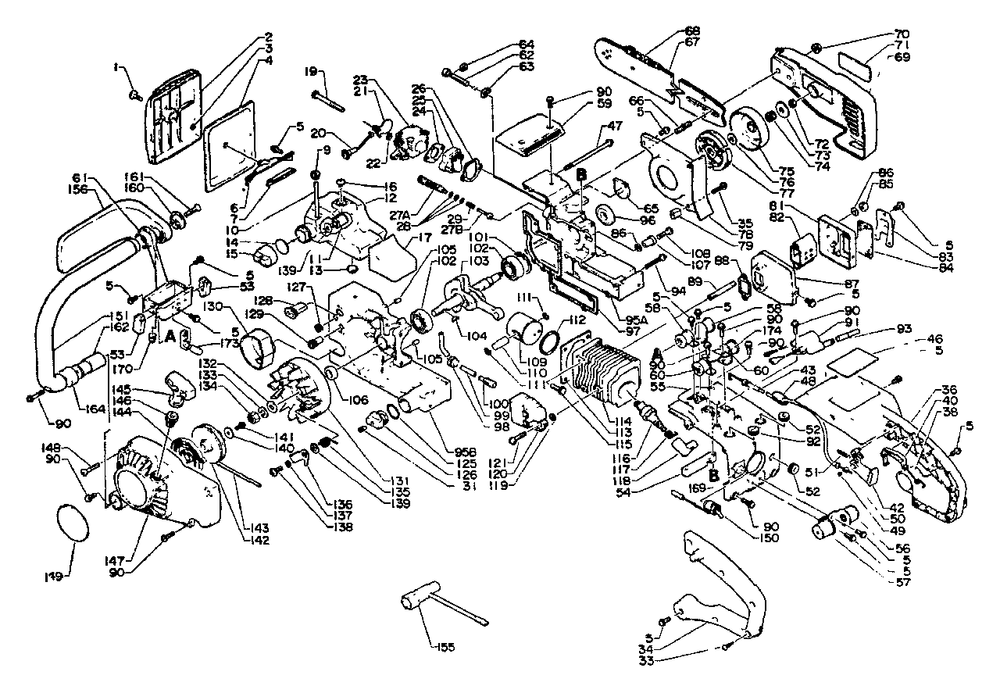 Unit Complete Diagram and Parts List for CS-290EVL 000001 - 008580 Echo Chainsaw