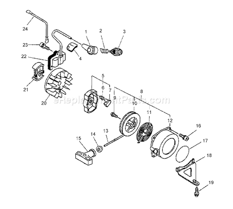 Page D Diagram and Parts List for ED-2000 Type 1E Echo Engine