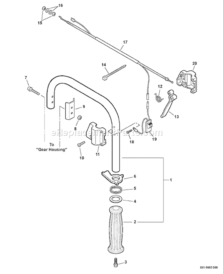 Page D Diagram and Parts List for ED-200 05001001 - 05999999 Echo Engine