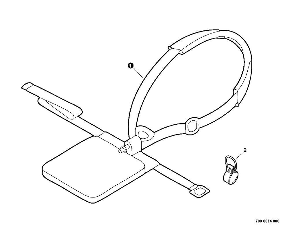 Shoulder Harness Diagram and Parts List for SRM-22GESU S55822001001 - S55822999999 Echo Brush Cutter