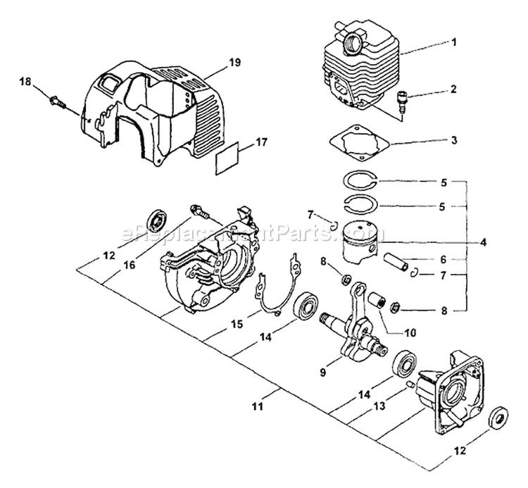 Page B Diagram and Parts List for EDR-2100 Type 1E Echo Engine