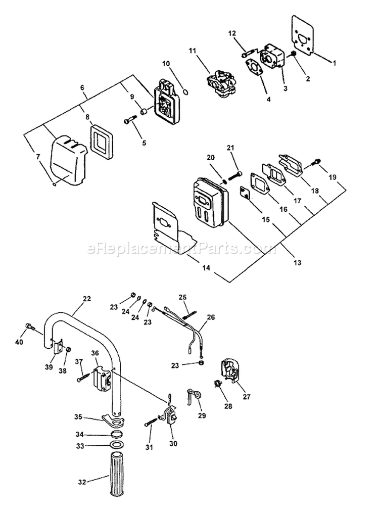 Page E Diagram and Parts List for EDR-2100 Type 1E Echo Engine
