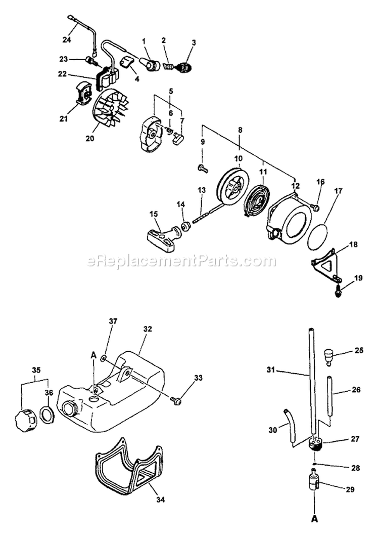 Page D Diagram and Parts List for EDR-2400 Type 1 Echo Engine