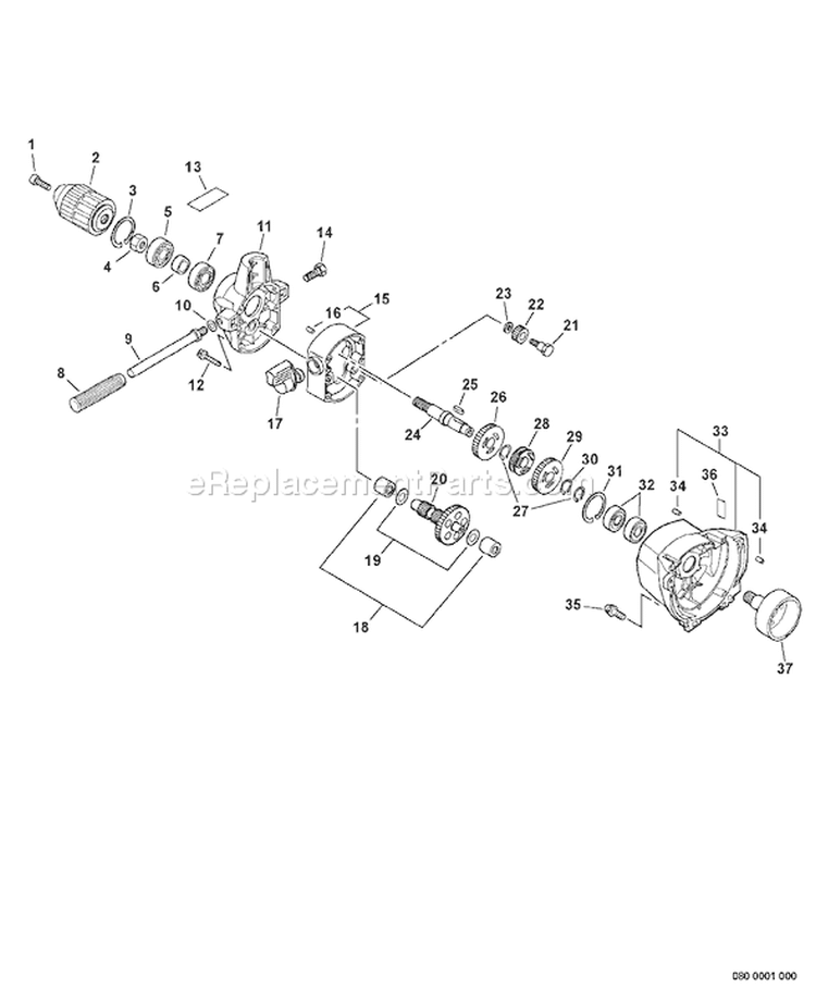 Page D Diagram and Parts List for EDR-260 05001001 - 05999999 Echo Engine