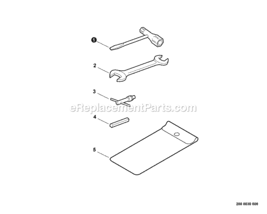 Tools Diagram and Parts List for EDR-260 E01807001001 - E01807999999 Echo Engine