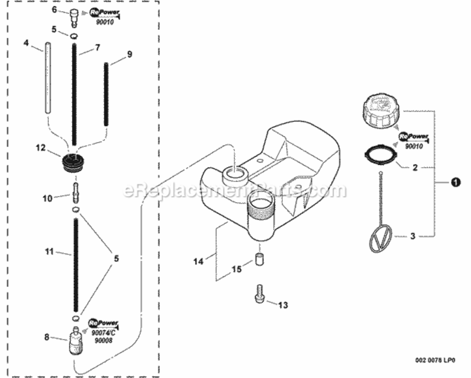 Fuel_System_SN_E01807002097_-_E01807999999 Diagram and Parts List for EDR-260 E01807001001 - E01807999999 Echo Engine