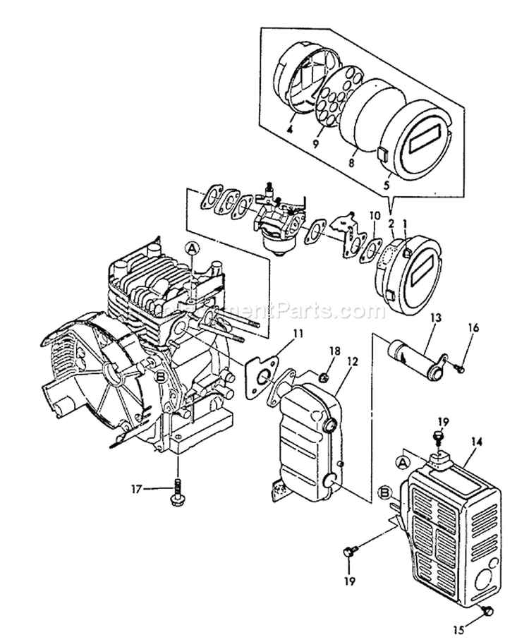 Page A Diagram and Parts List for EG-1500 00000 - 03796 Echo Generator