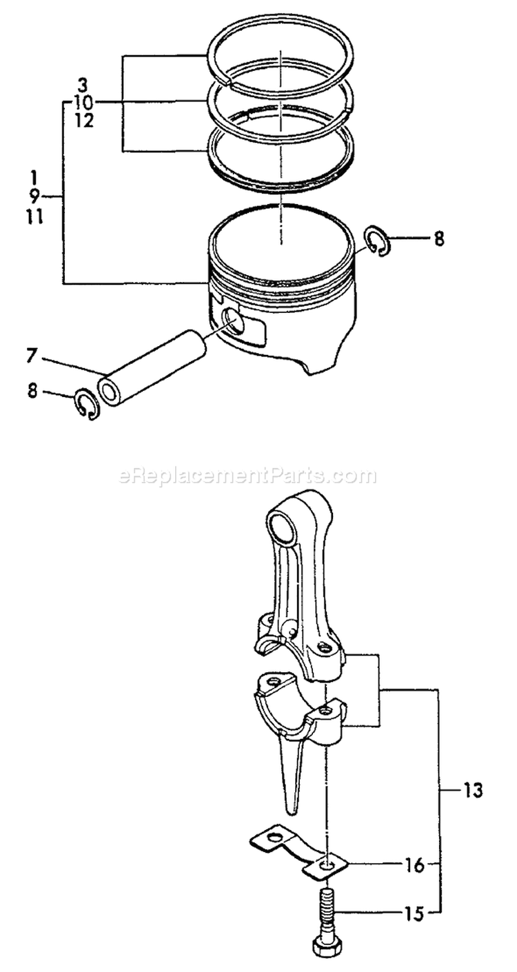 Page T Diagram and Parts List for EG-1500 00000 - 03796 Echo Generator