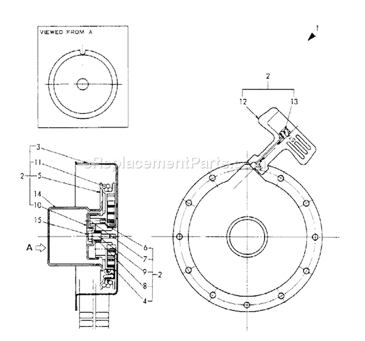 Page T Diagram and Parts List for EG-1500 After S/N 03797 Echo Generator