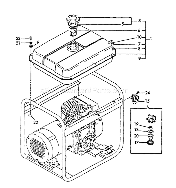 Page K Diagram and Parts List for EG-2300 001001 - 003371 Echo Generator