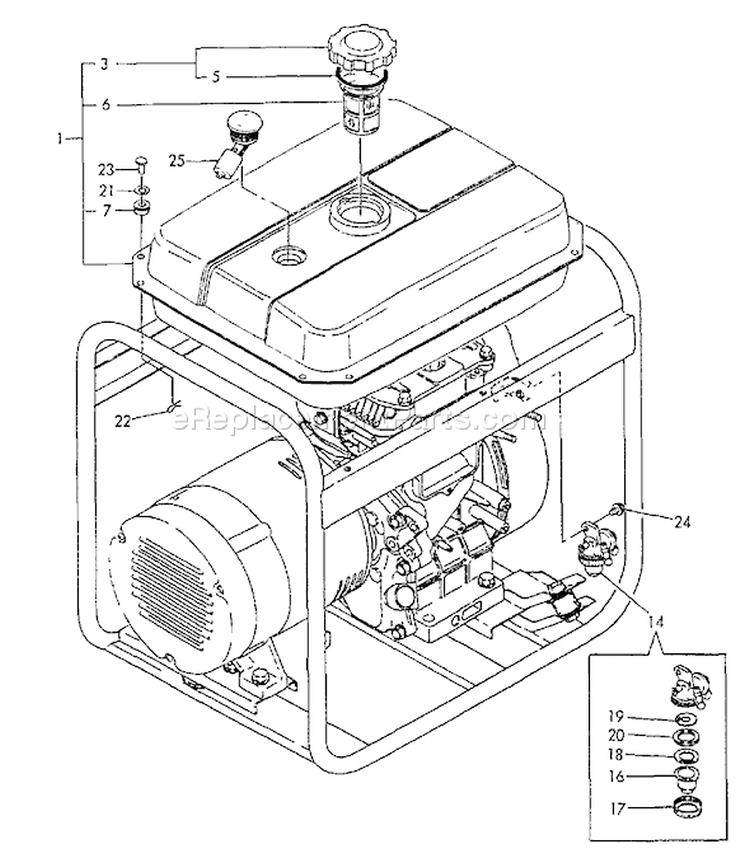 Page K Diagram and Parts List for EG-3500 After S/N 02738 Echo Generator
